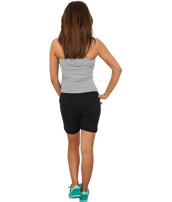 Ladies 5 Pocket Sweatshorts Black 1